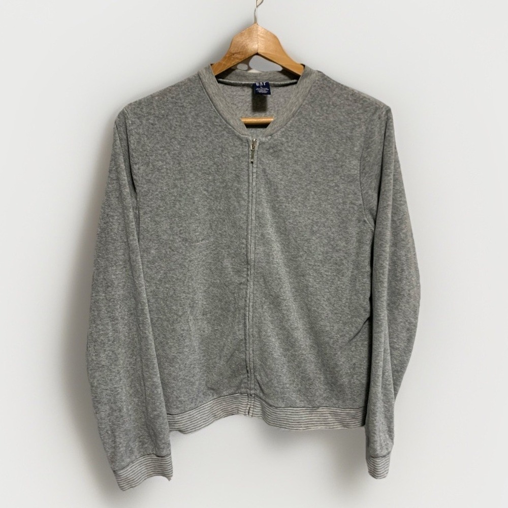 Vintage‎ GAP Women's Gray Long Sleeve Full Zip Jacket Size Large 90s VTG indie